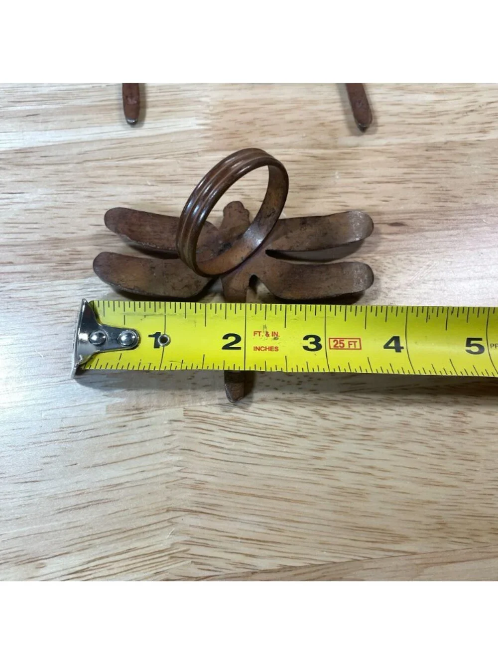 Vintage Pier 1 Rustic Cast Iron Dragonfly Napkin Rings Set of 8 Rustic Brown